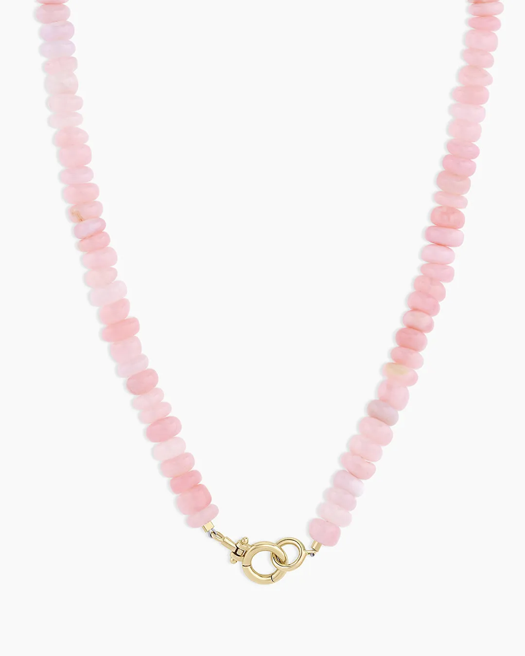 14k Gold Pink Peruvian Opal Necklace