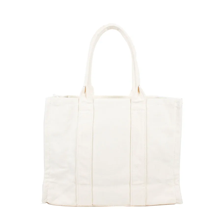 2-in-1 canvas tote set - white