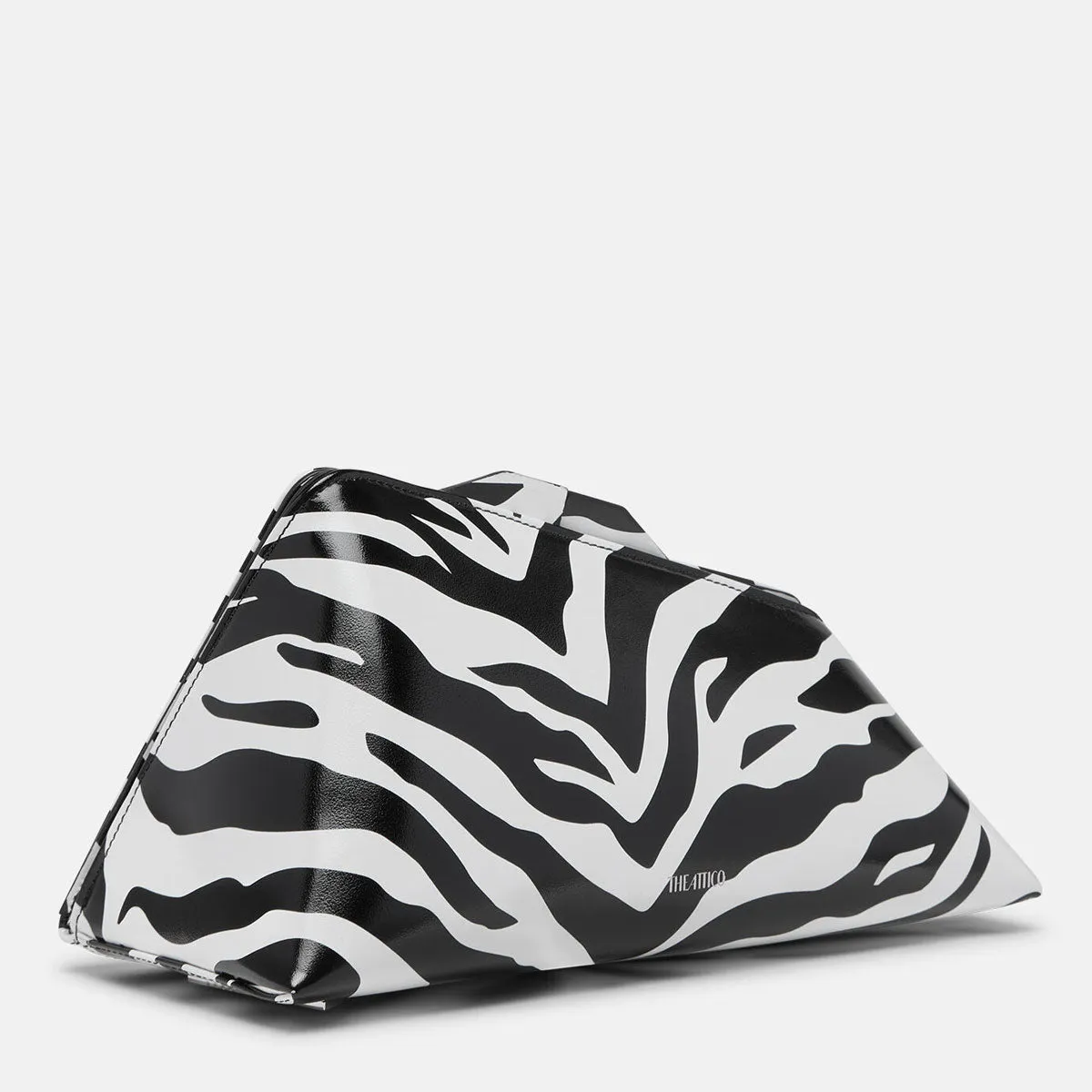 ''8.30PM'' Leather Oversized Clutch, Zebra