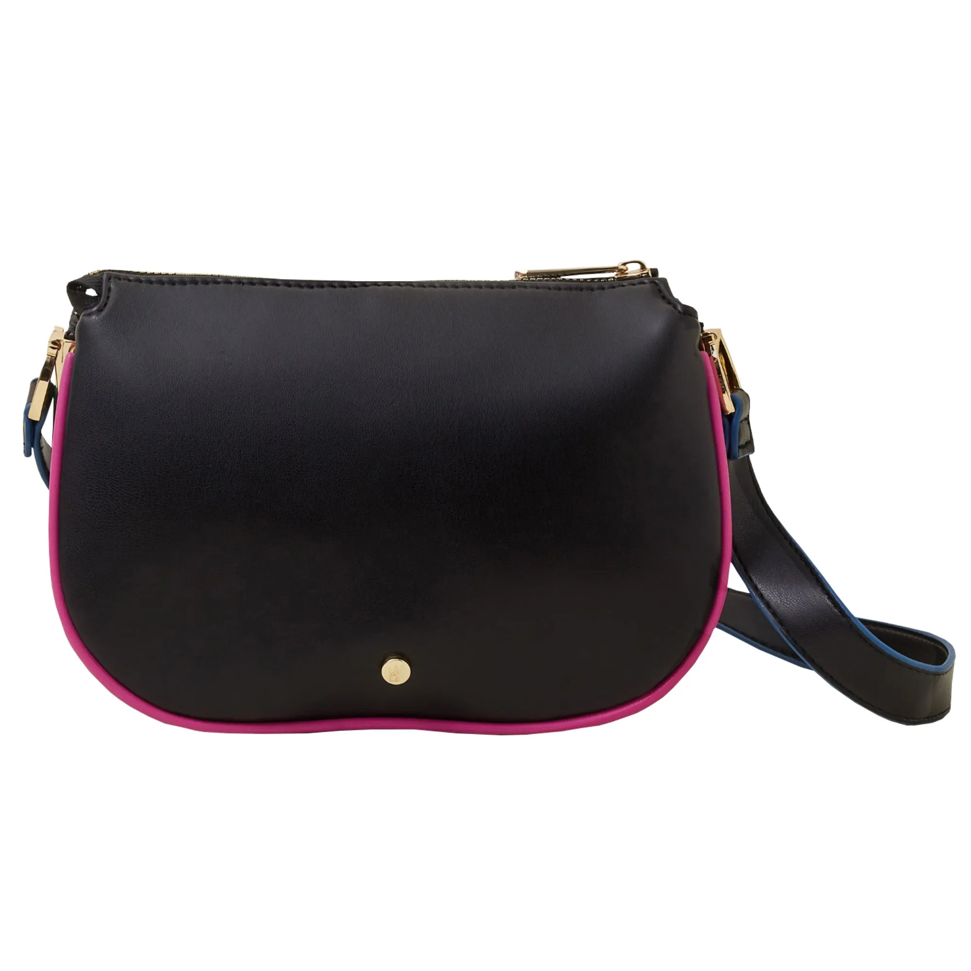 Accessorize London Women's Black Colour Piping Sling Bag