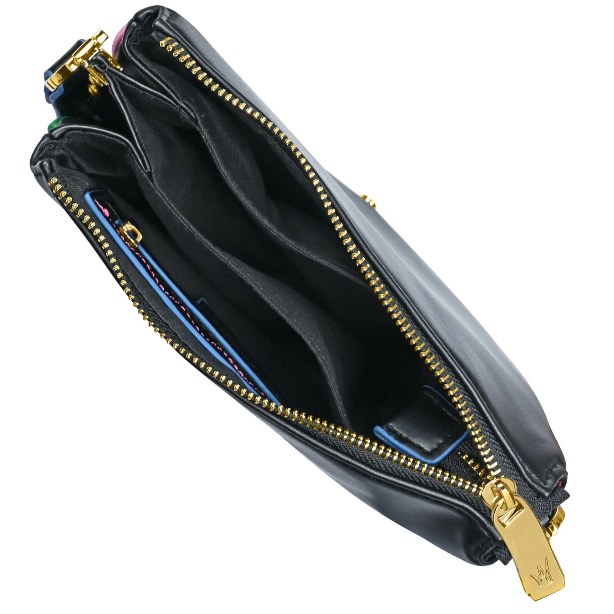 Accessorize London Women's Black Colour Piping Sling Bag