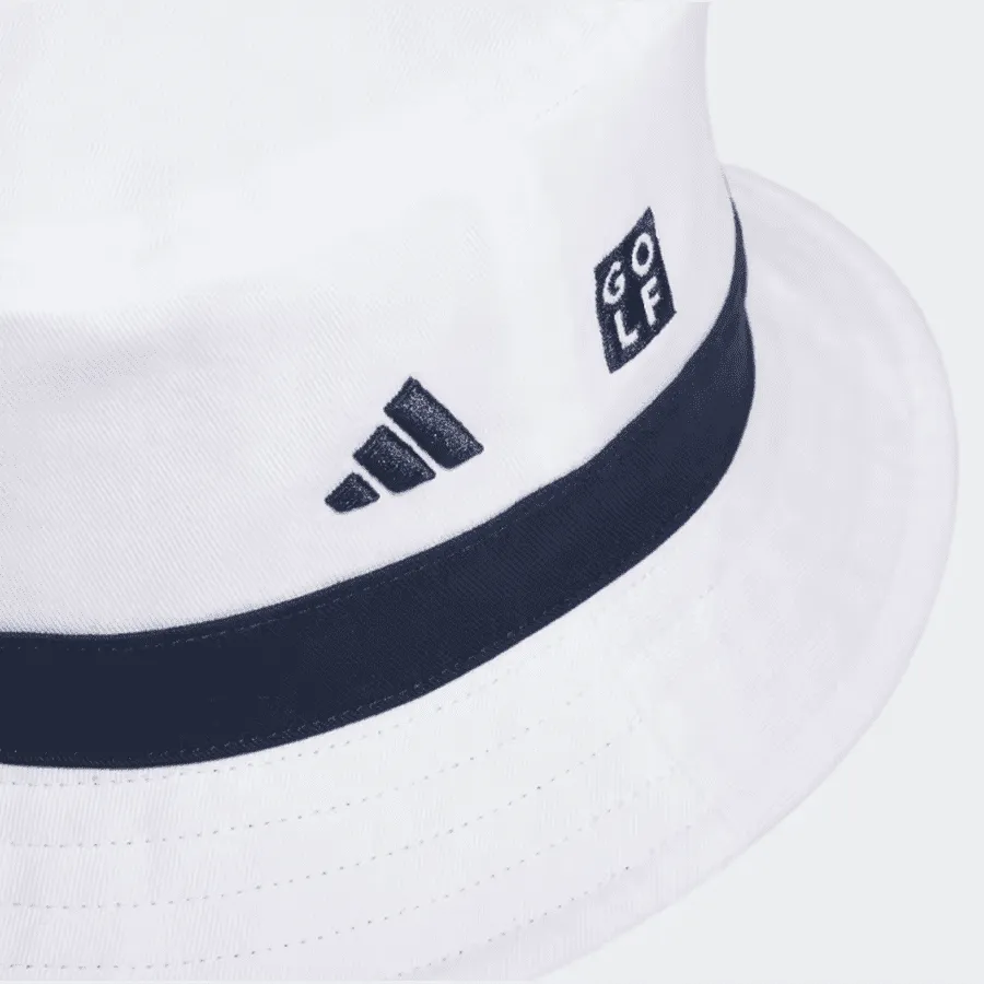 Adidas White Plaid Reversible Golf Bucket Hat