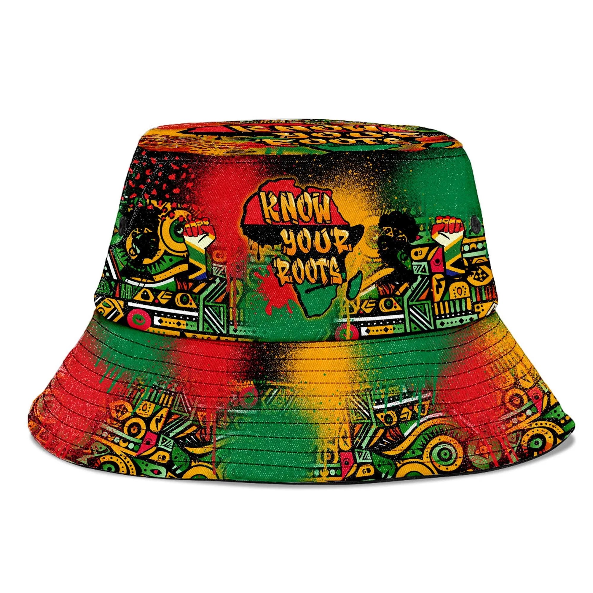 African Map Graffiti Bucket Hat