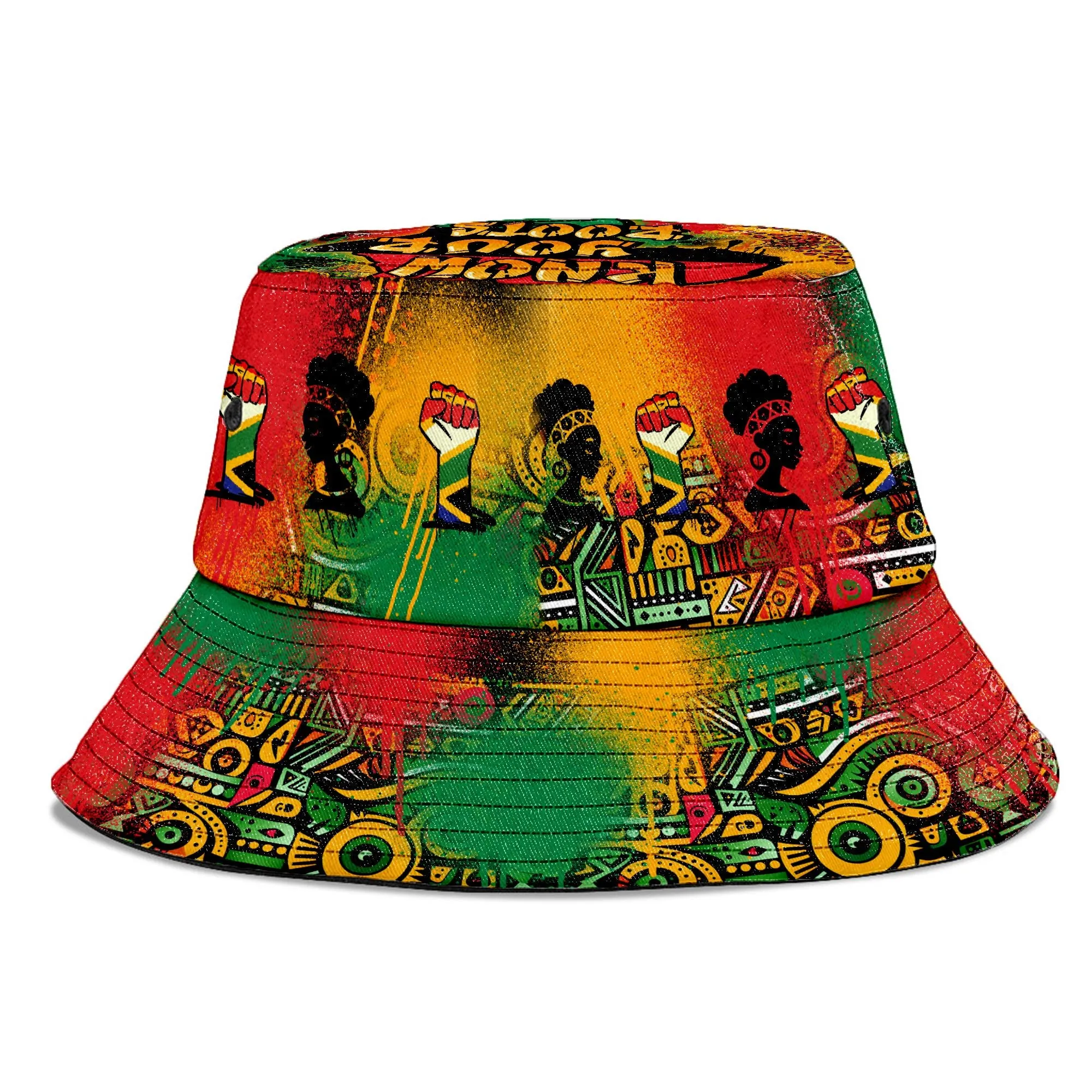 African Map Graffiti Bucket Hat