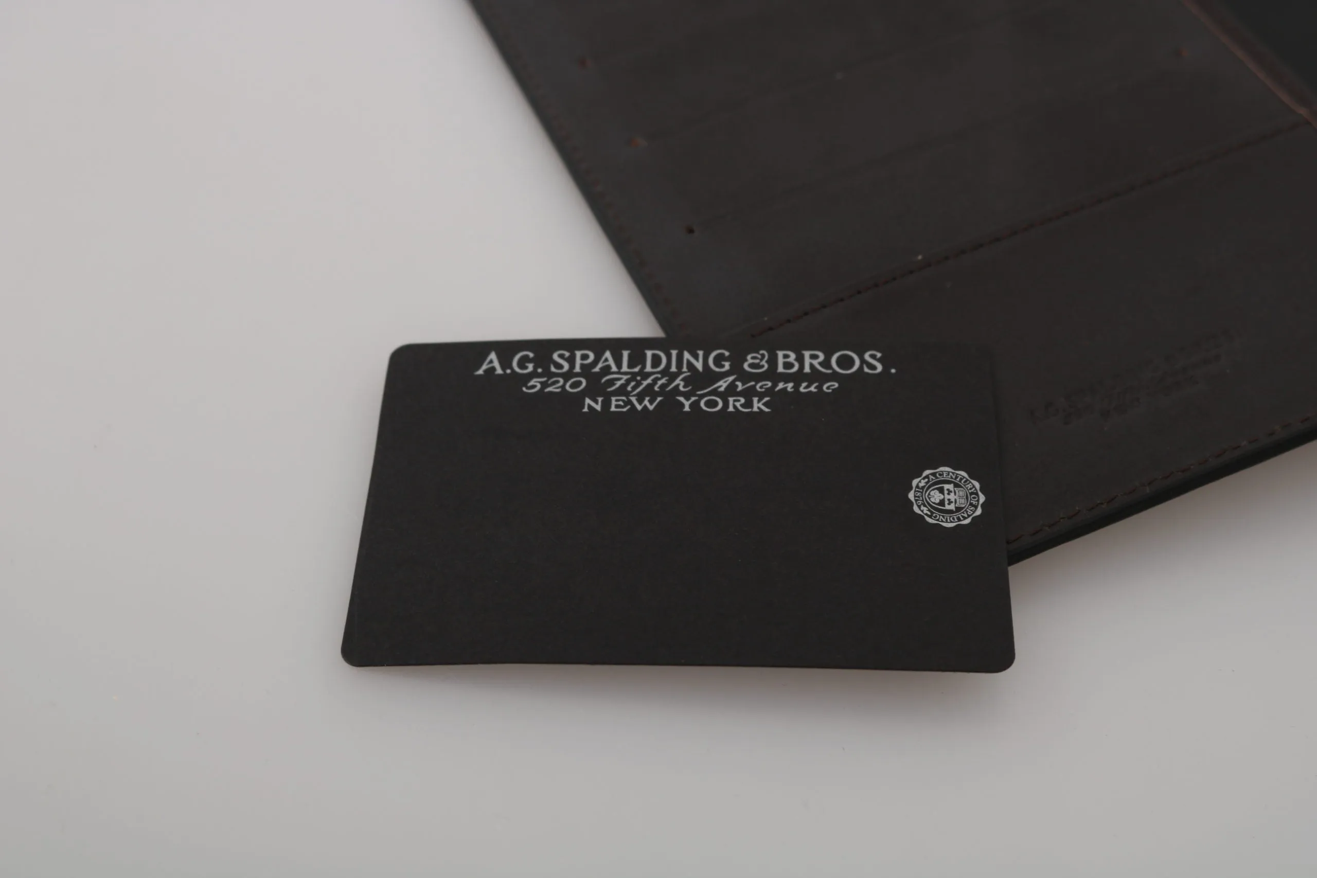 A.G. Spalding & Bros Black Leather Bifold Travel Holder Logo Wallet