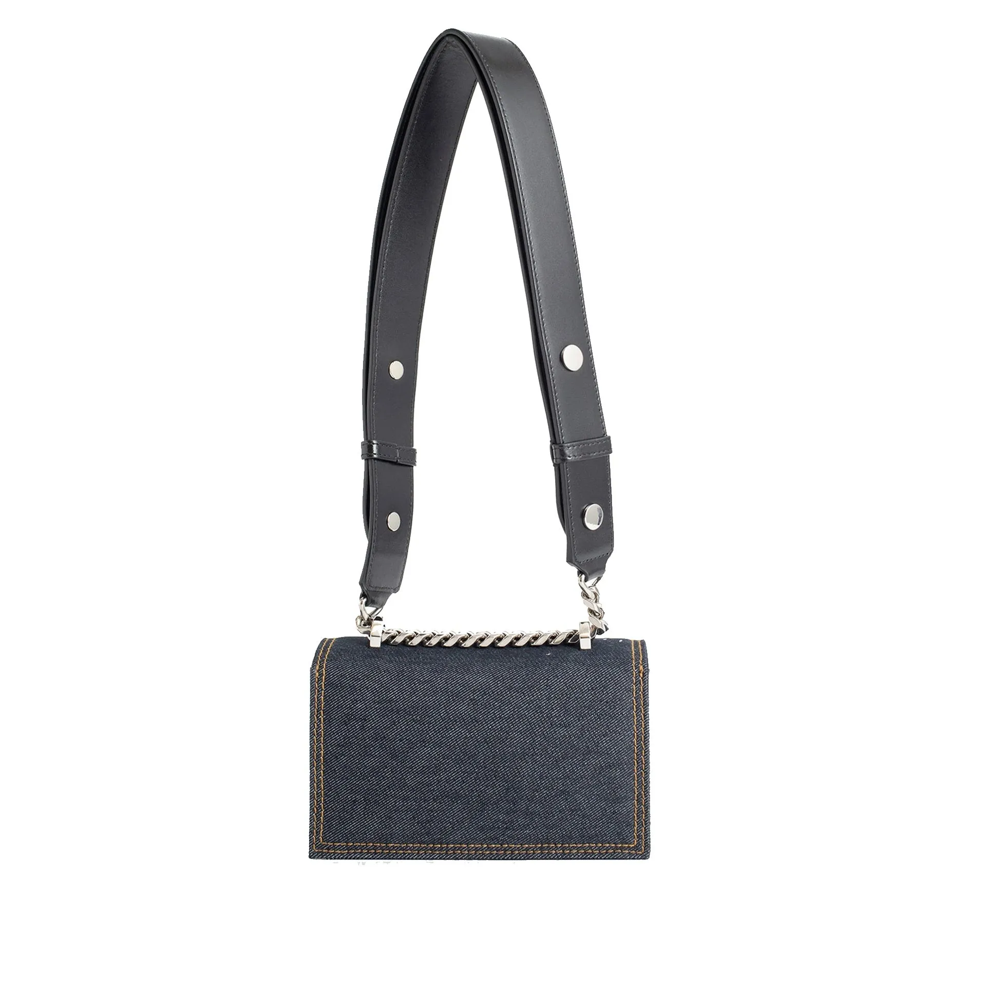 Alexander McQueen - Borsa in denim con gioielli