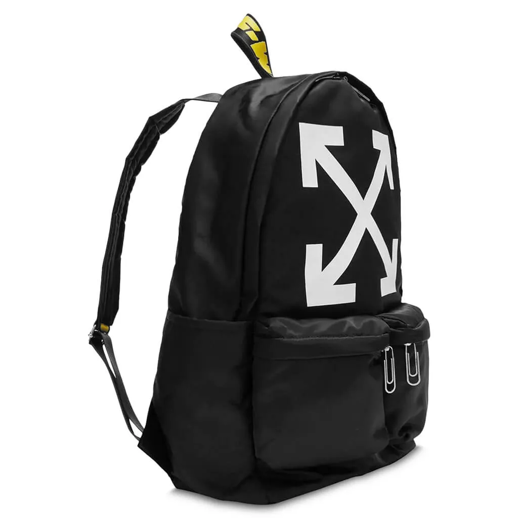 Arrow Nylon Backpack - Black/White