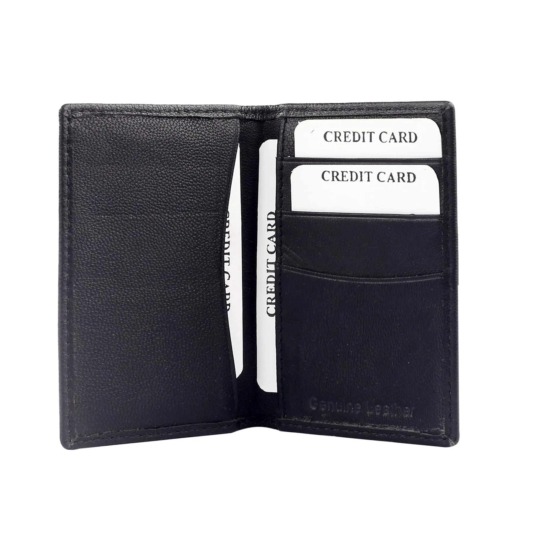 Bacca Bucci Genuine Leather Unisex Bi-Fold Credit Card Holder Wallet