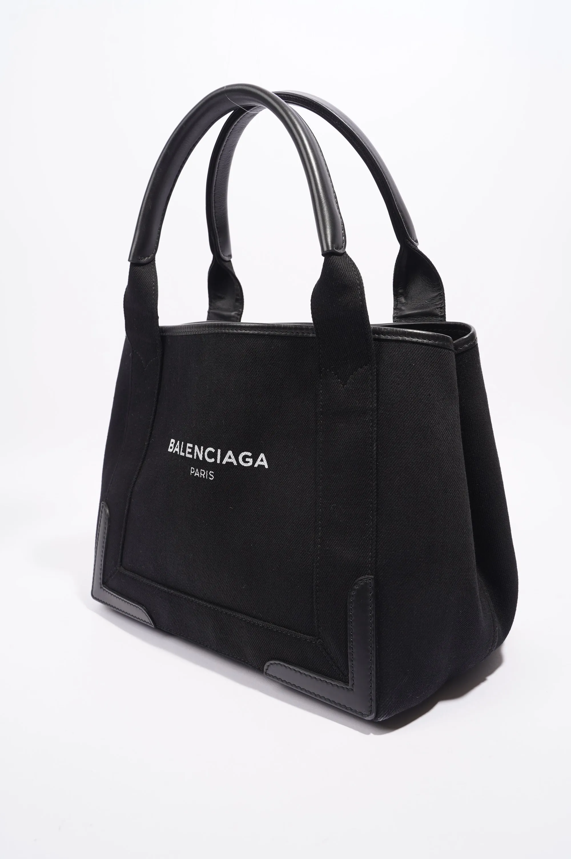 Balenciaga Cabas Tote Bag Black Canvas Small