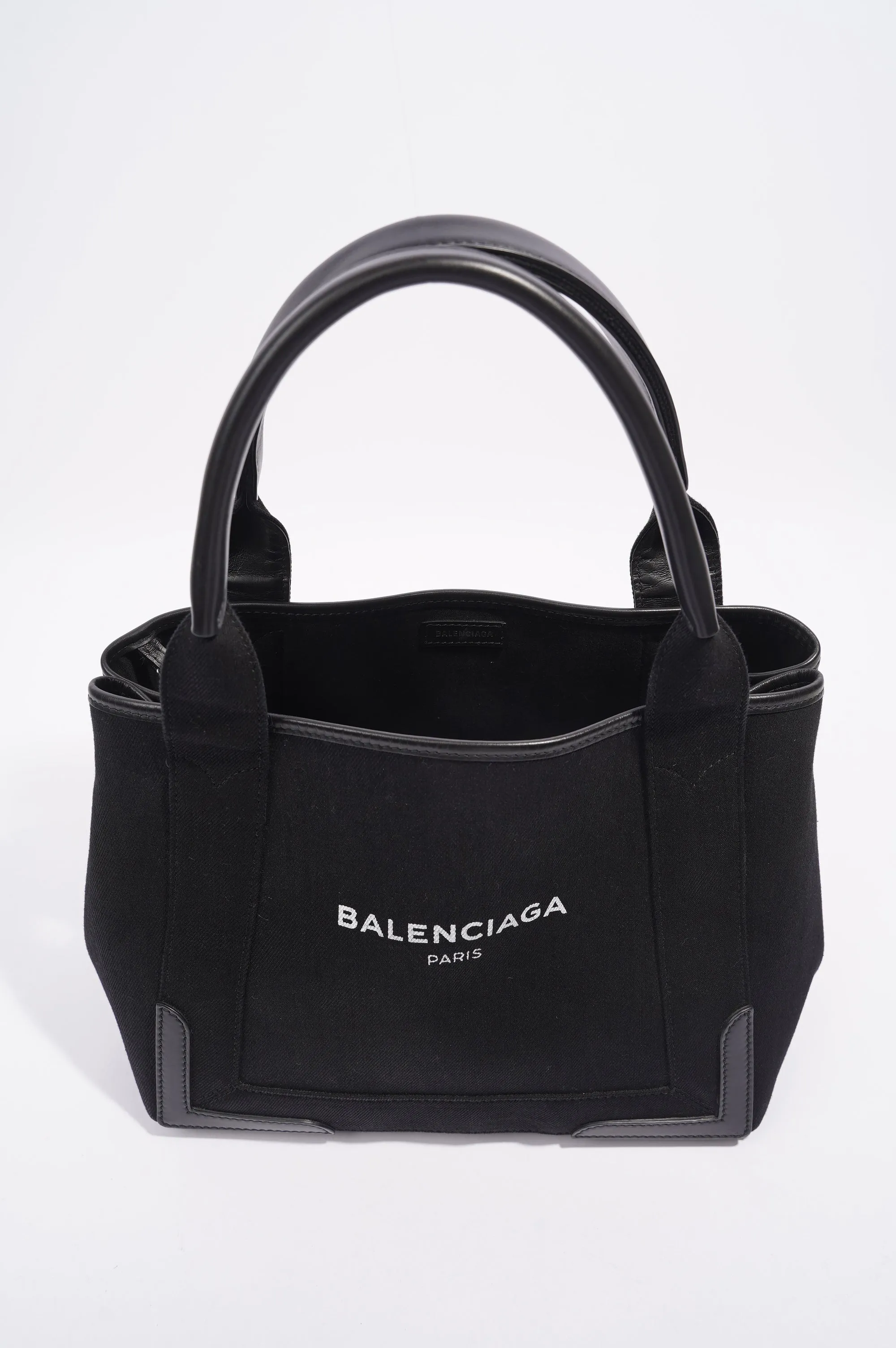 Balenciaga Cabas Tote Bag Black Canvas Small