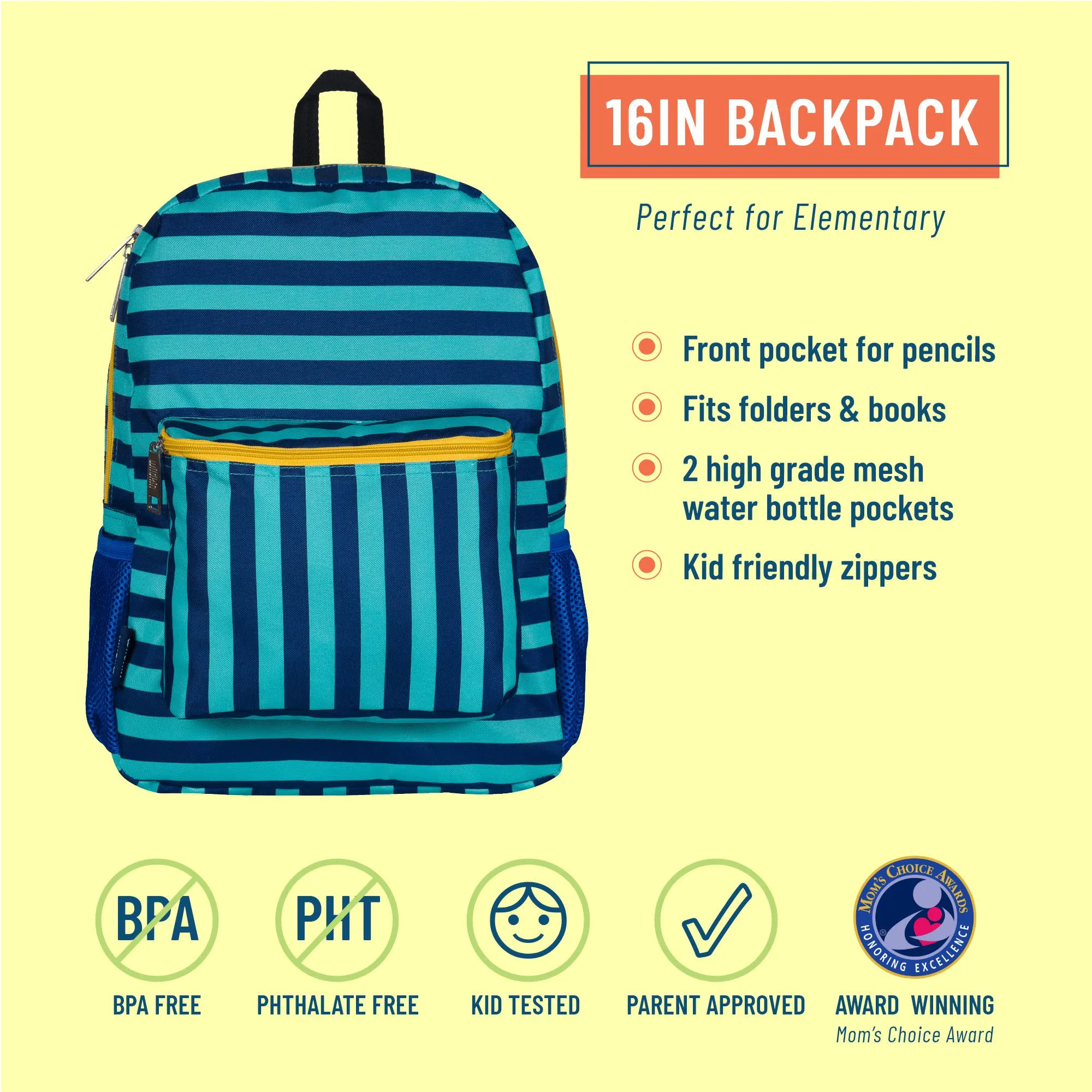 Blue Stripe 16in Backpack