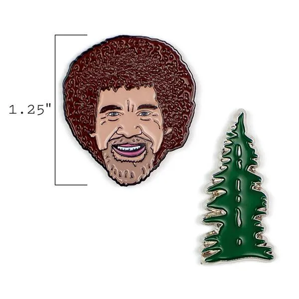 Bob Ross & Happy Tree Pins