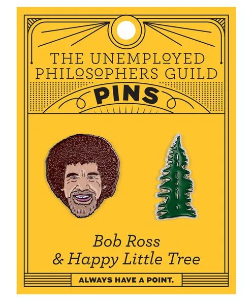 Bob Ross & Happy Tree Pins