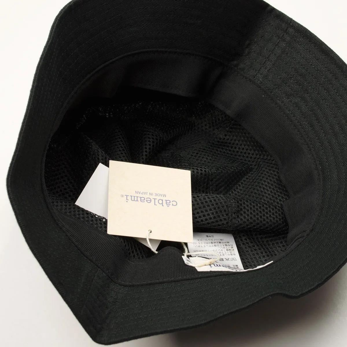 cableami - Linen Herringbone Bucket Hat - Black