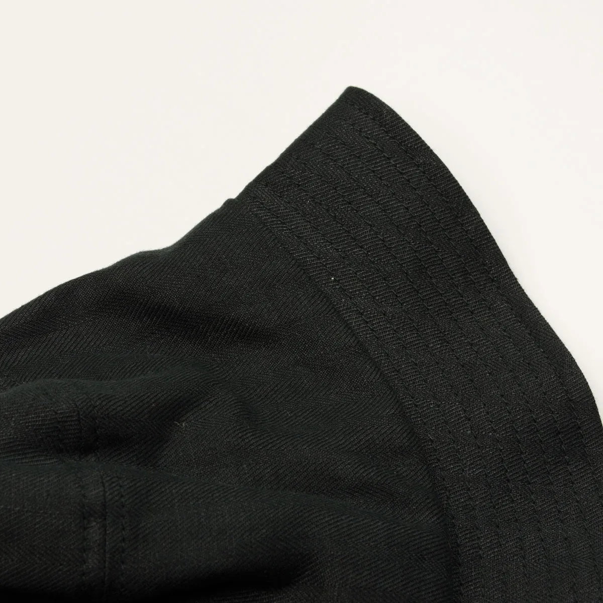 cableami - Linen Herringbone Bucket Hat - Black