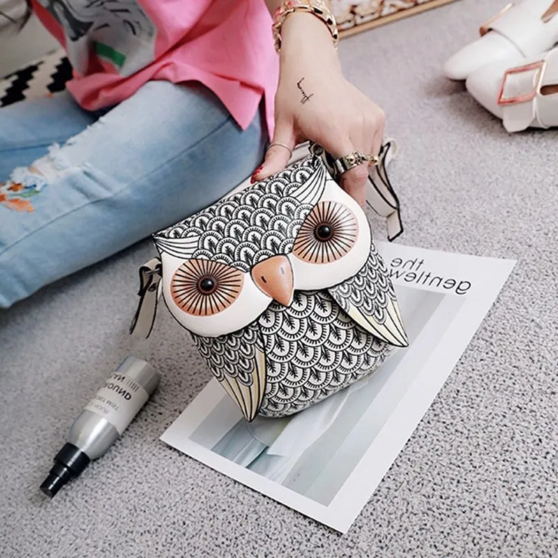 Cartoon Owl Print Mobile Phone Bag Crossbody Bag