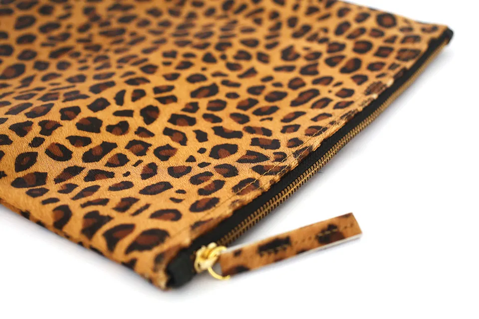 Cheetah Print Calf Hair Clutch