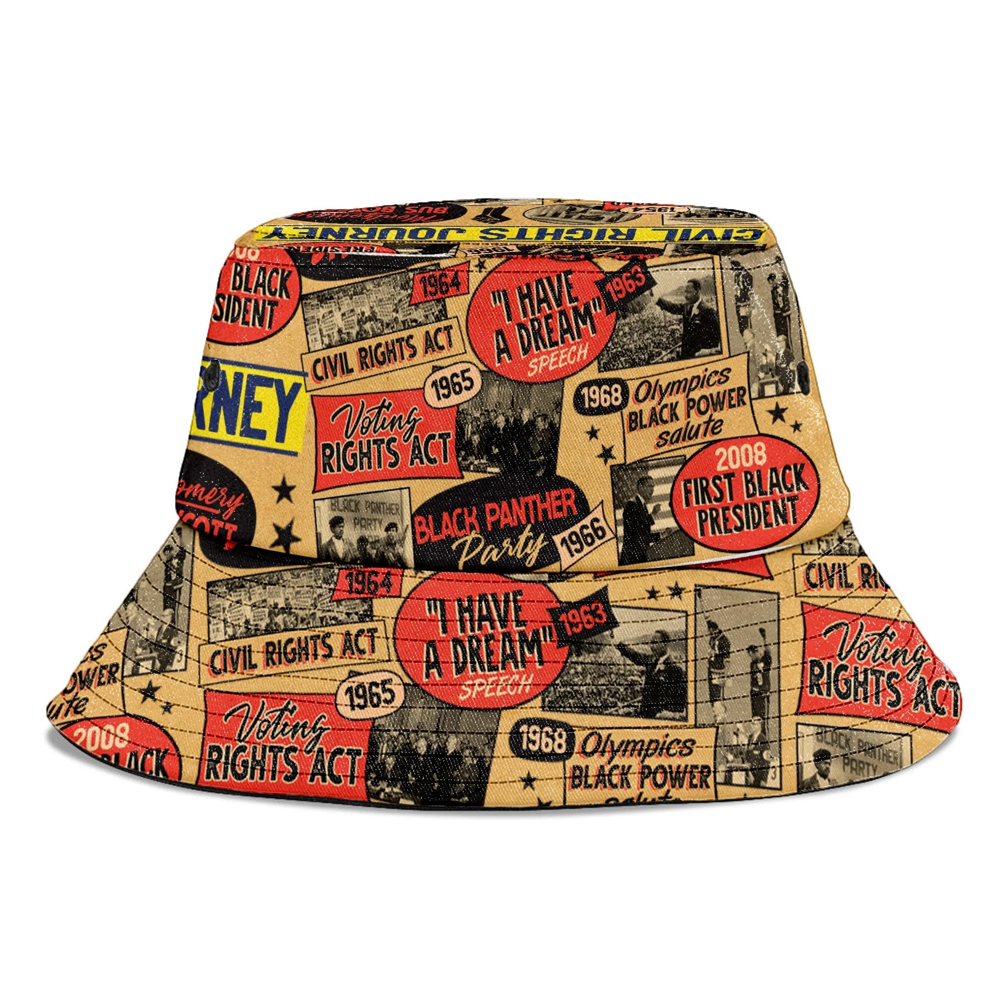 Civil Rights Events in 50s Style Bucket Hat