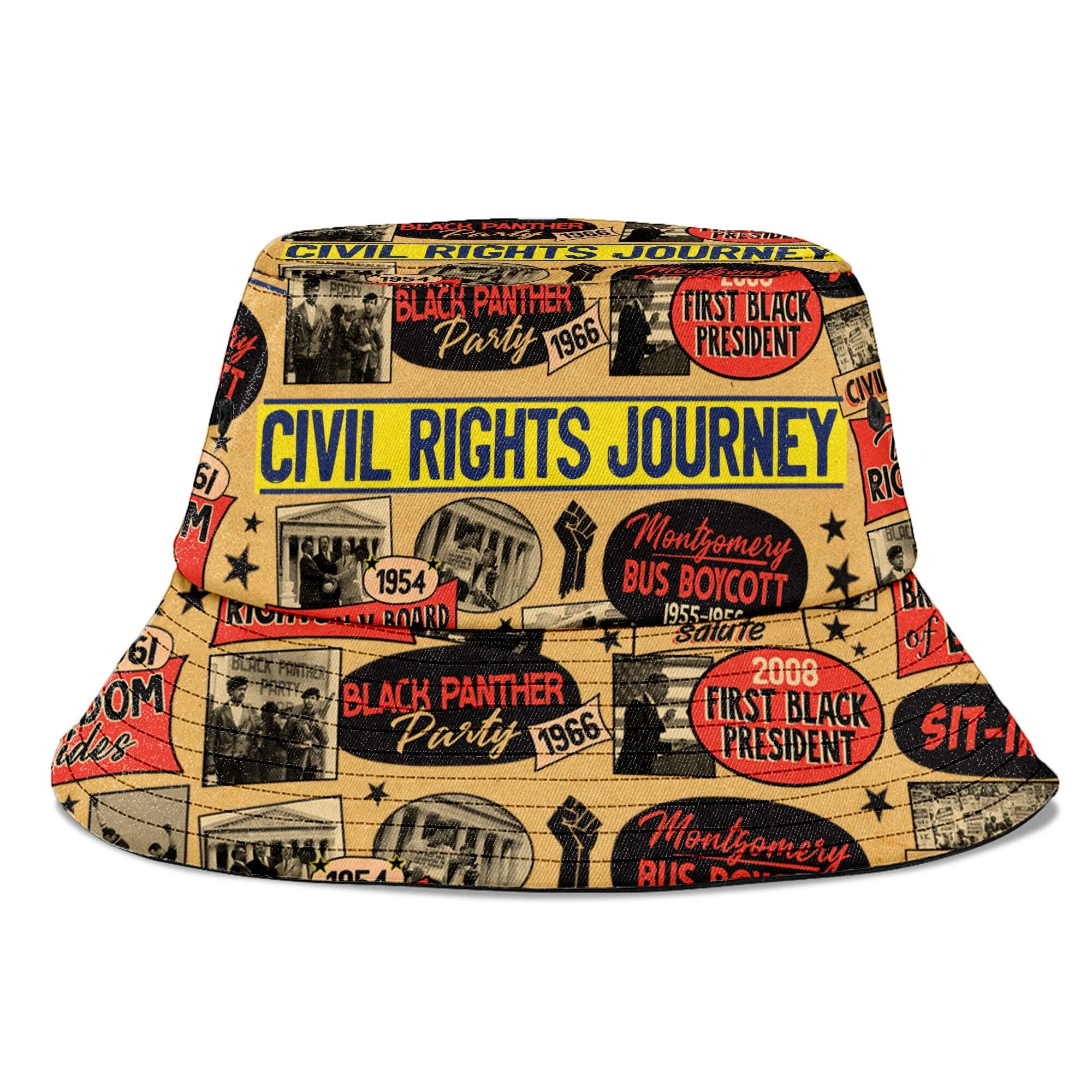 Civil Rights Events in 50s Style Bucket Hat