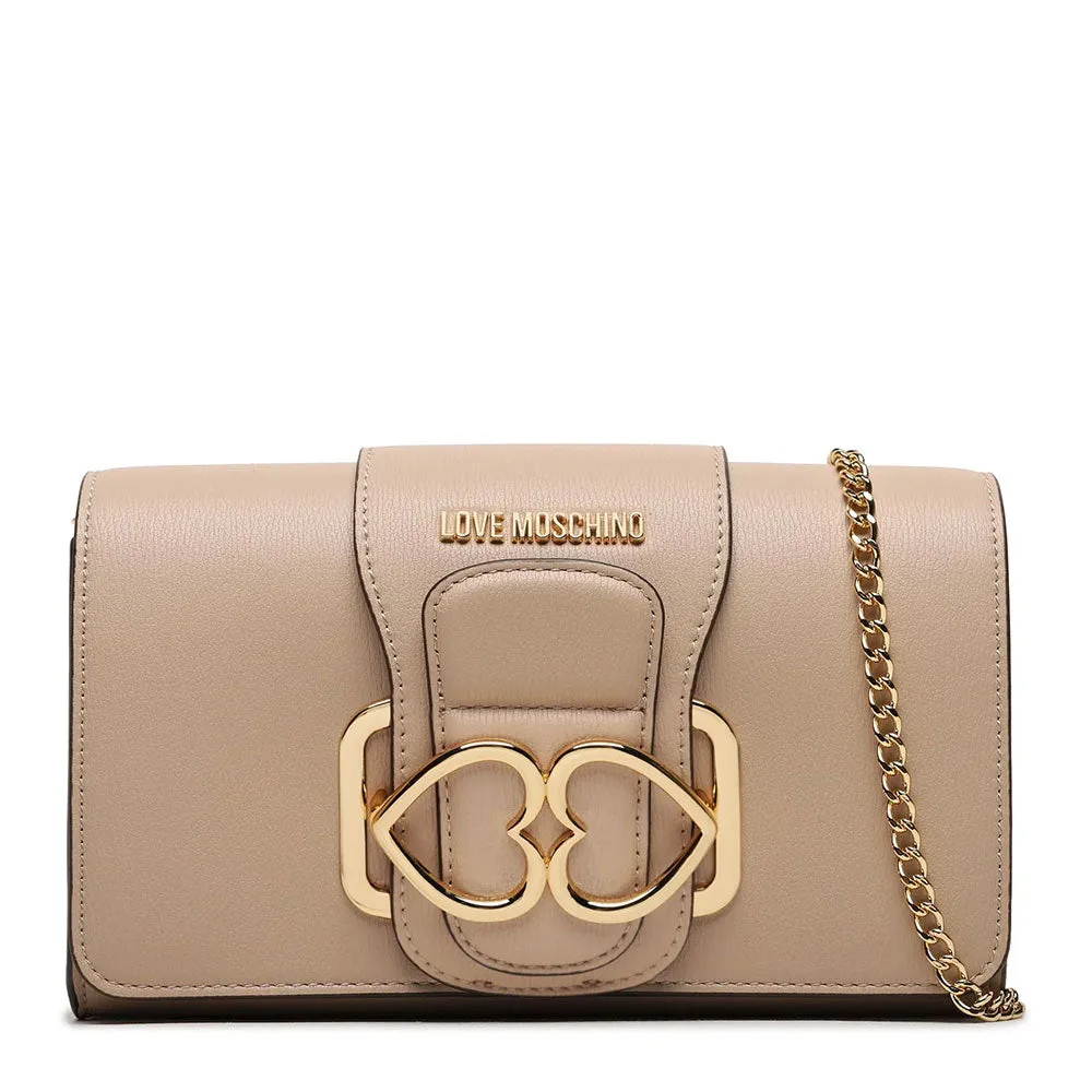 Clutch Donna con Tracolla LOVE MOSCHINO linea Love Bridge Nude