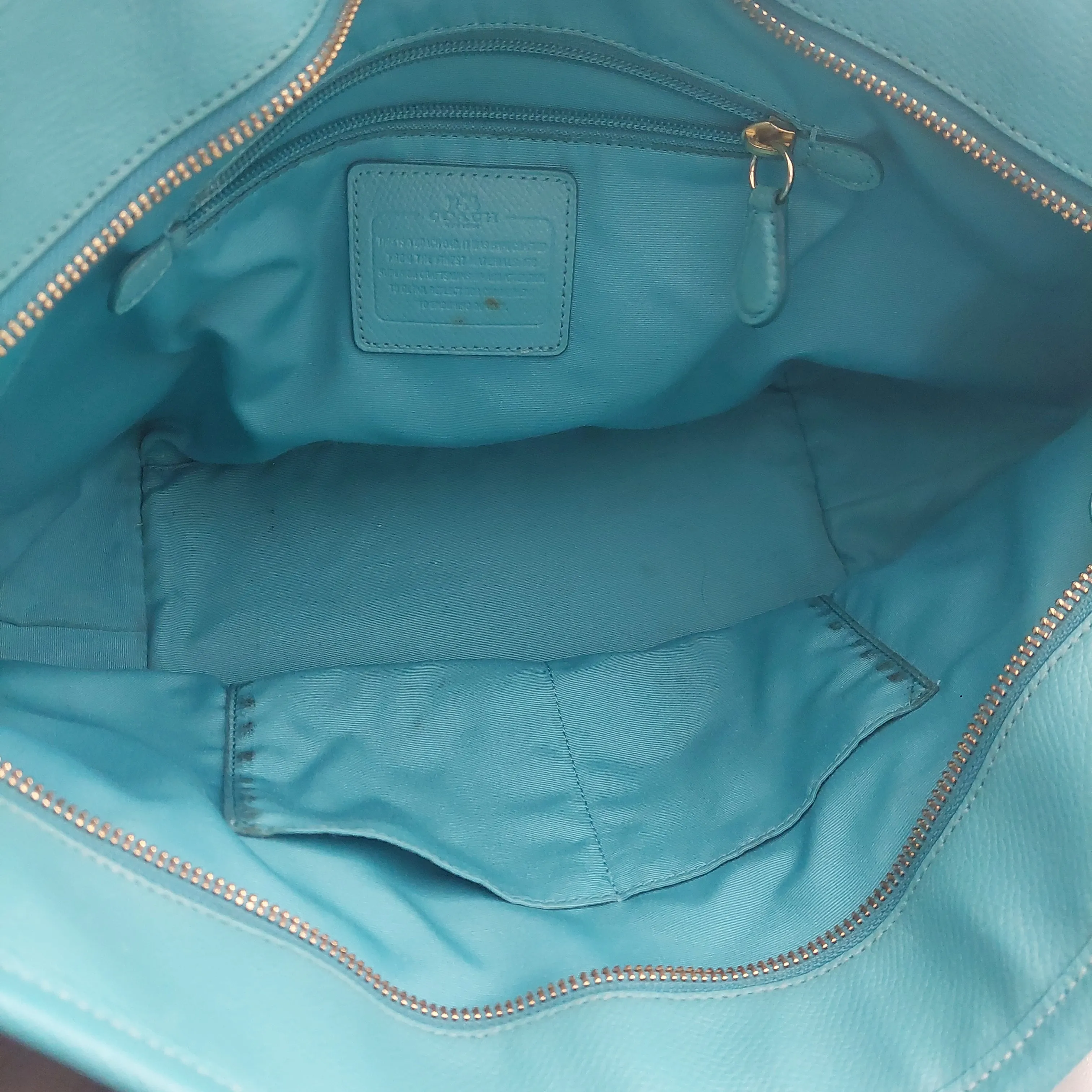 Coach Turquoise Leather Tote Bag | Pre Loved |