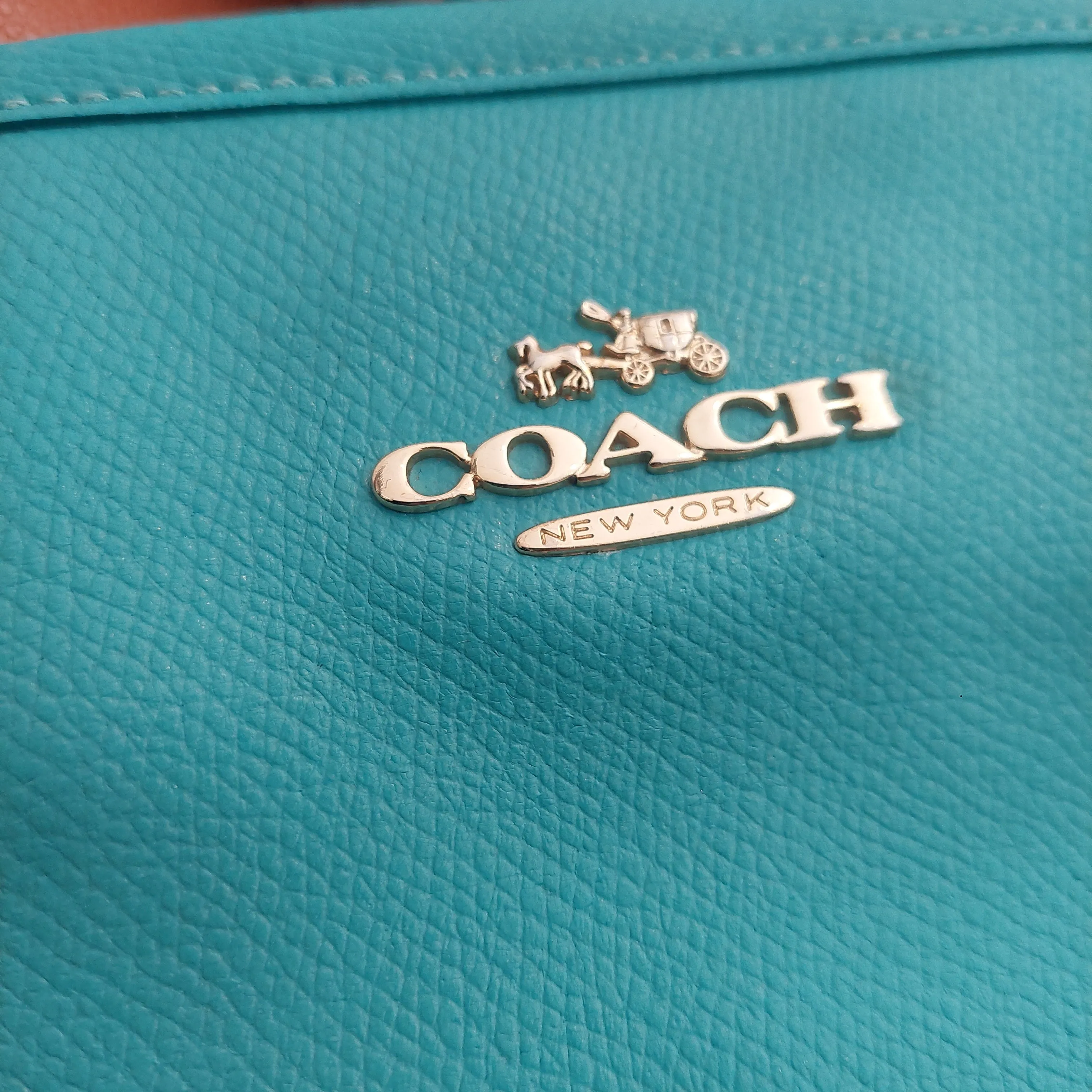 Coach Turquoise Leather Tote Bag | Pre Loved |