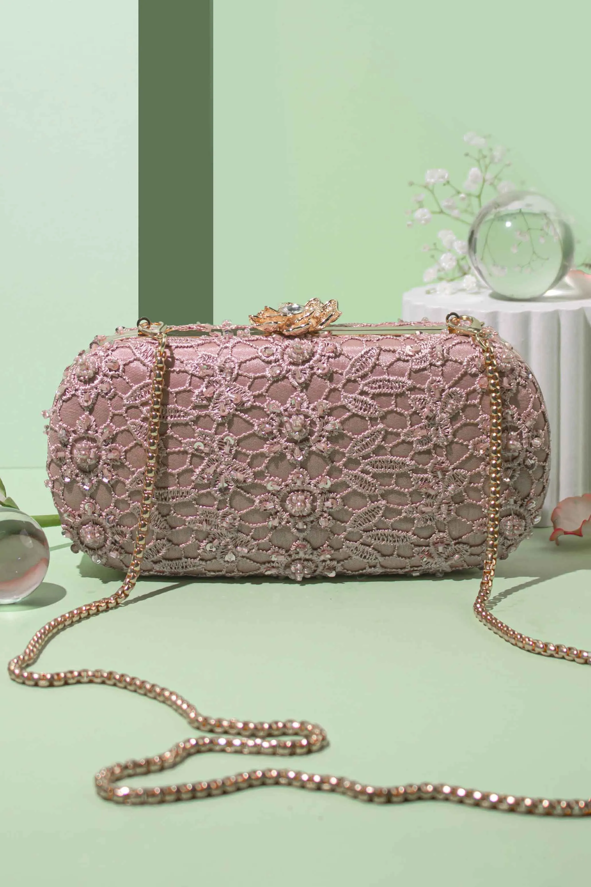 Cordon Capsule Clutch Mauve