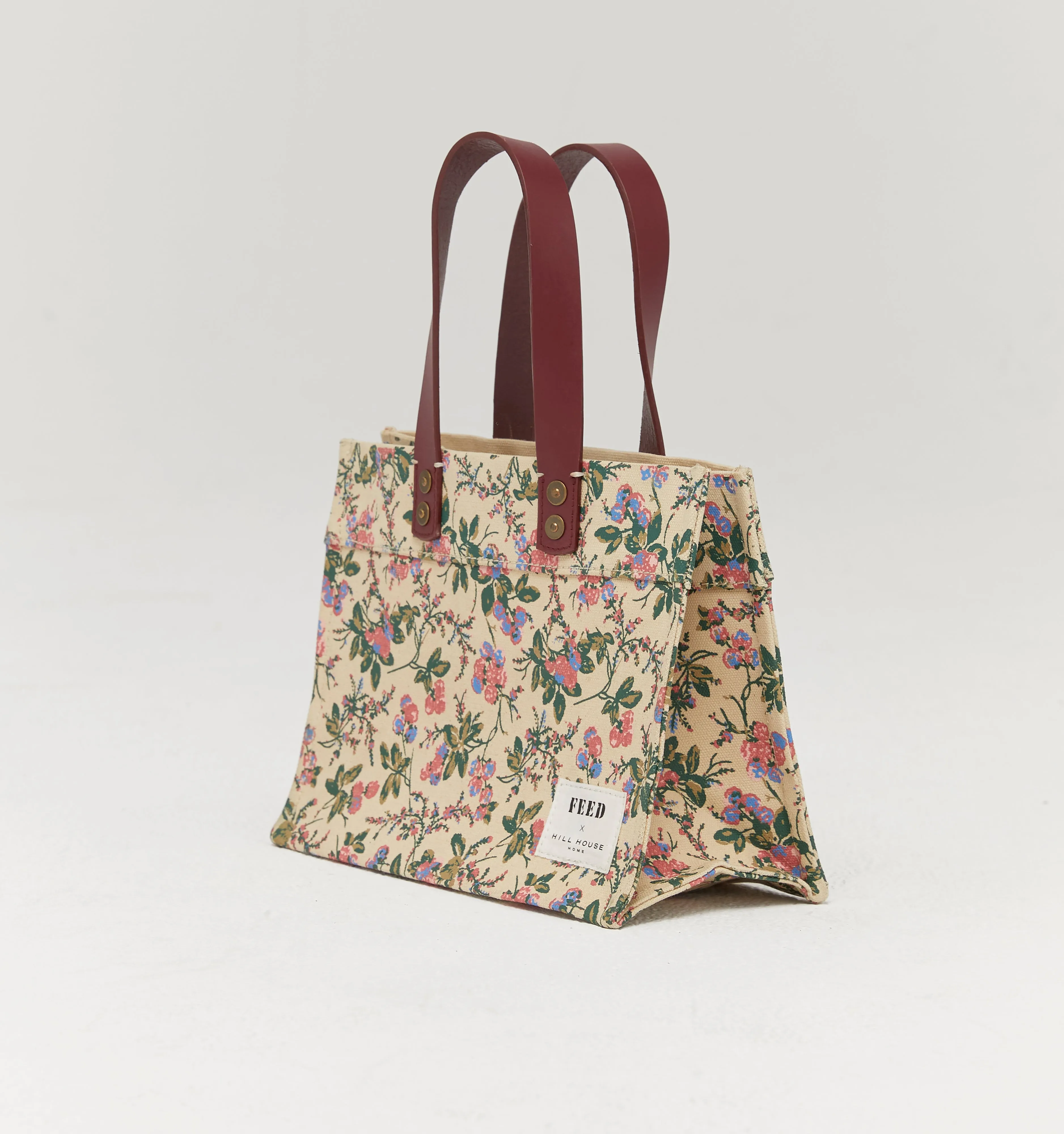 FEED x Hill House Home Mini Market Tote - Berry Floral Multi