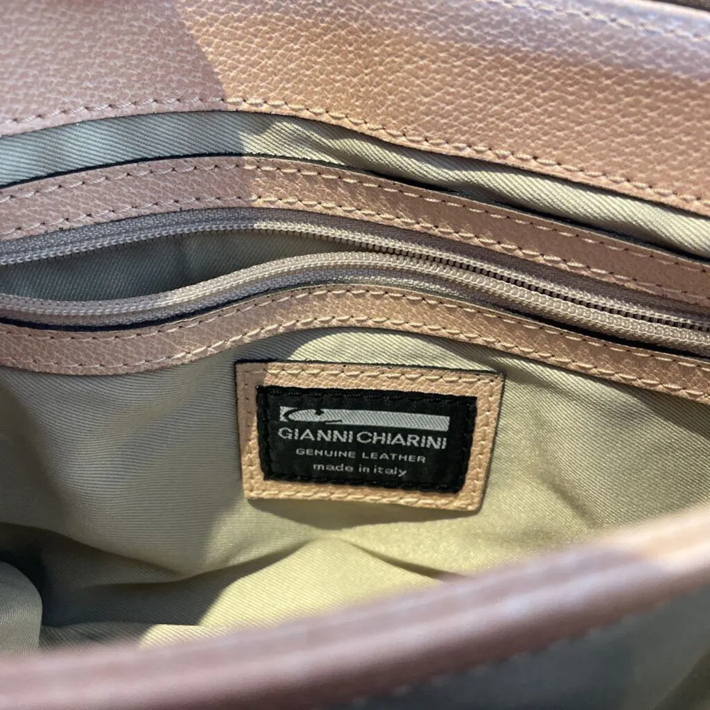 Gianni Chiarini Pale Pink Leather Fold Over Shoulder Bag