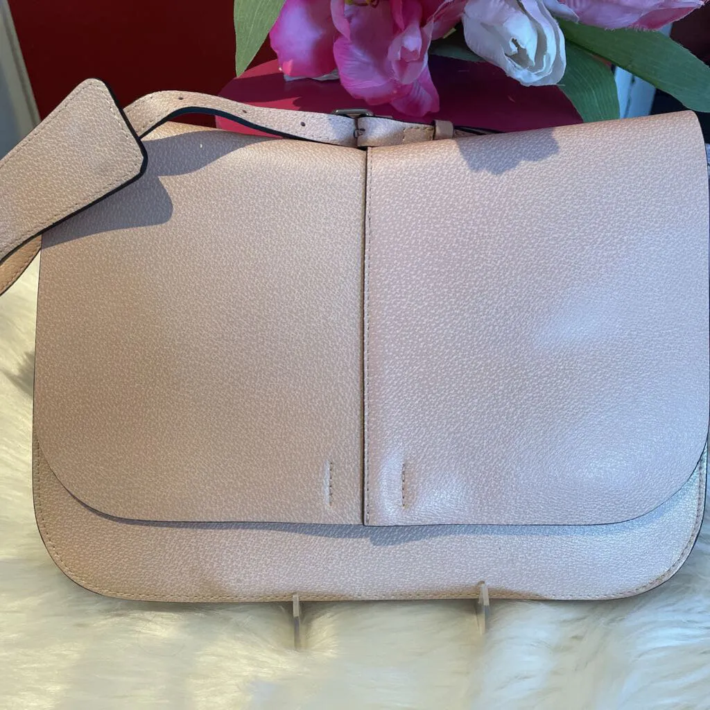 Gianni Chiarini Pale Pink Leather Fold Over Shoulder Bag