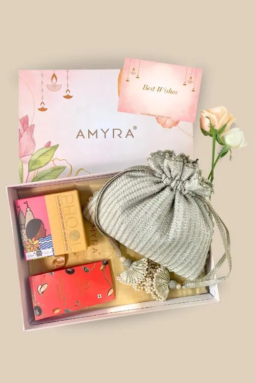 Gift hamper - Tara champagne potli - Aroma & Gourmet box