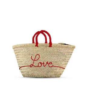 Heart French Market Basket - Straw bag - More love straw bag