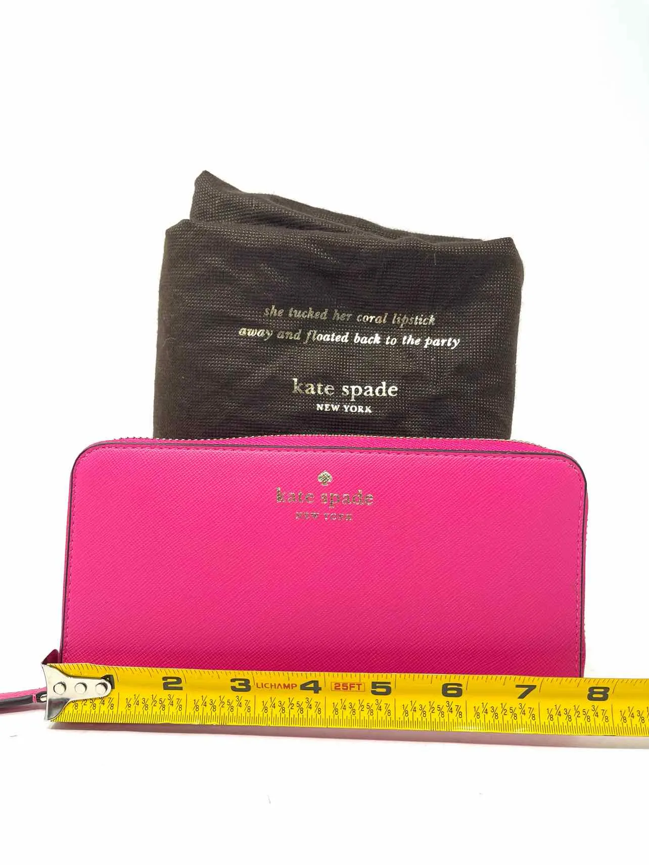 Kate Spade Pink Saffiano Leather W/ BAG! Designer Wallet