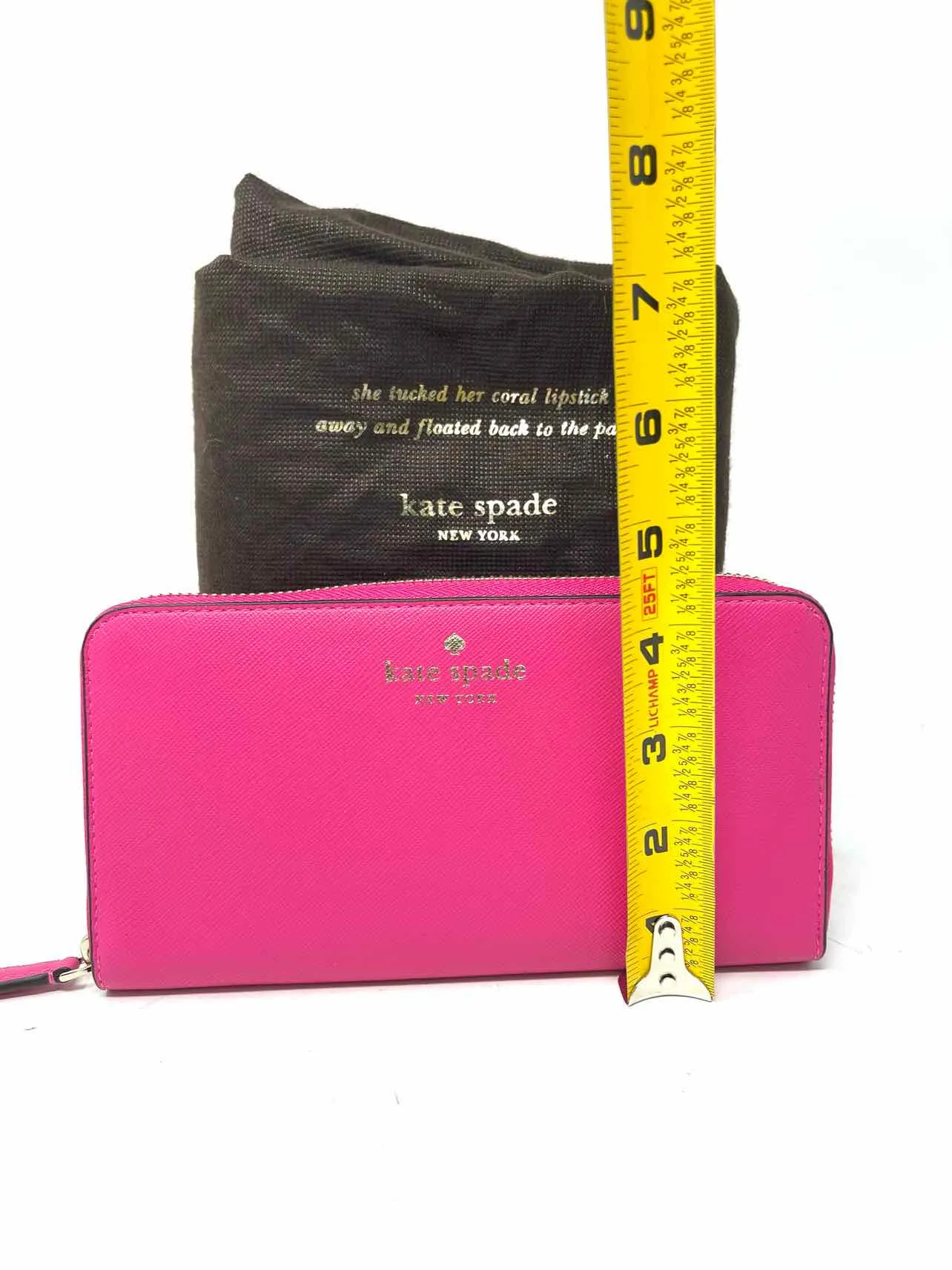 Kate Spade Pink Saffiano Leather W/ BAG! Designer Wallet