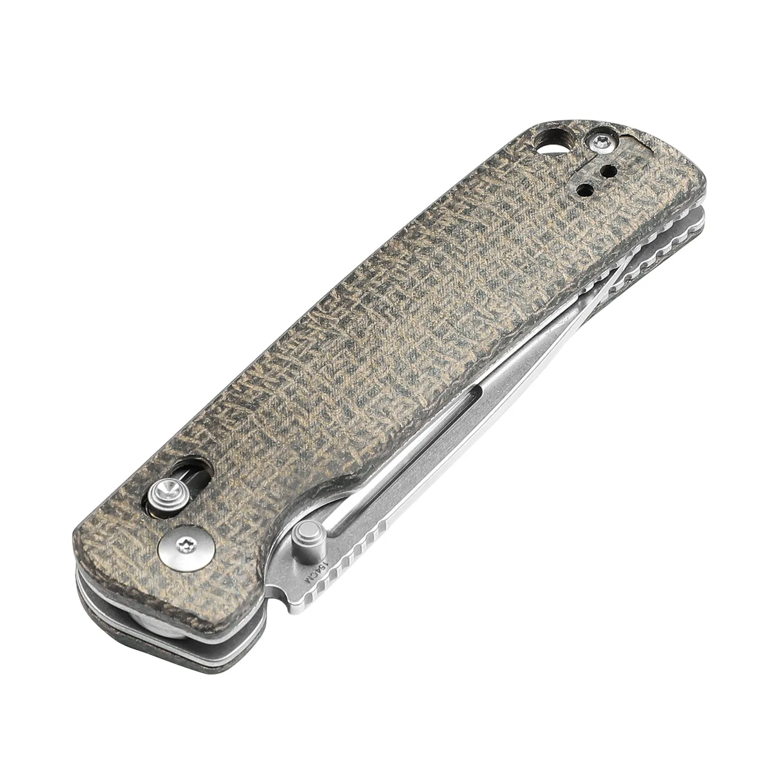 Kizer 154CM Blade Clutch Lock Micarta Handle V4481C2 (3.31 Stonewash)