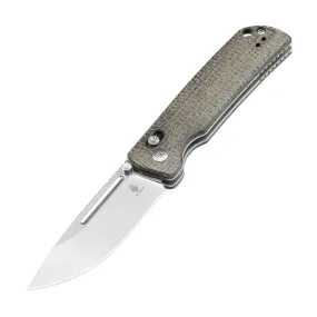 Kizer 154CM Blade Clutch Lock Micarta Handle V4481C2 (3.31 Stonewash)