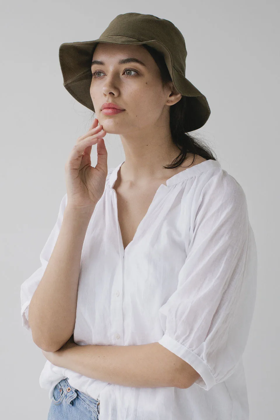 Love Linen Bucket Hat Khaki