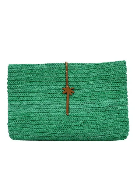 Manebi Raffia Clutch - (green, fuchsia or natural)