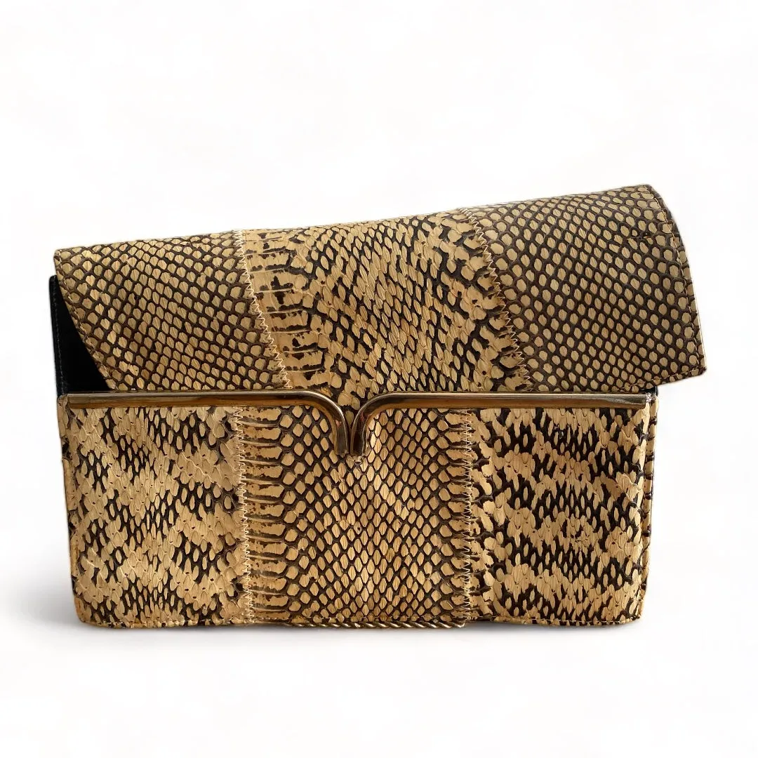 Margold Snakeskin Leather Clutch