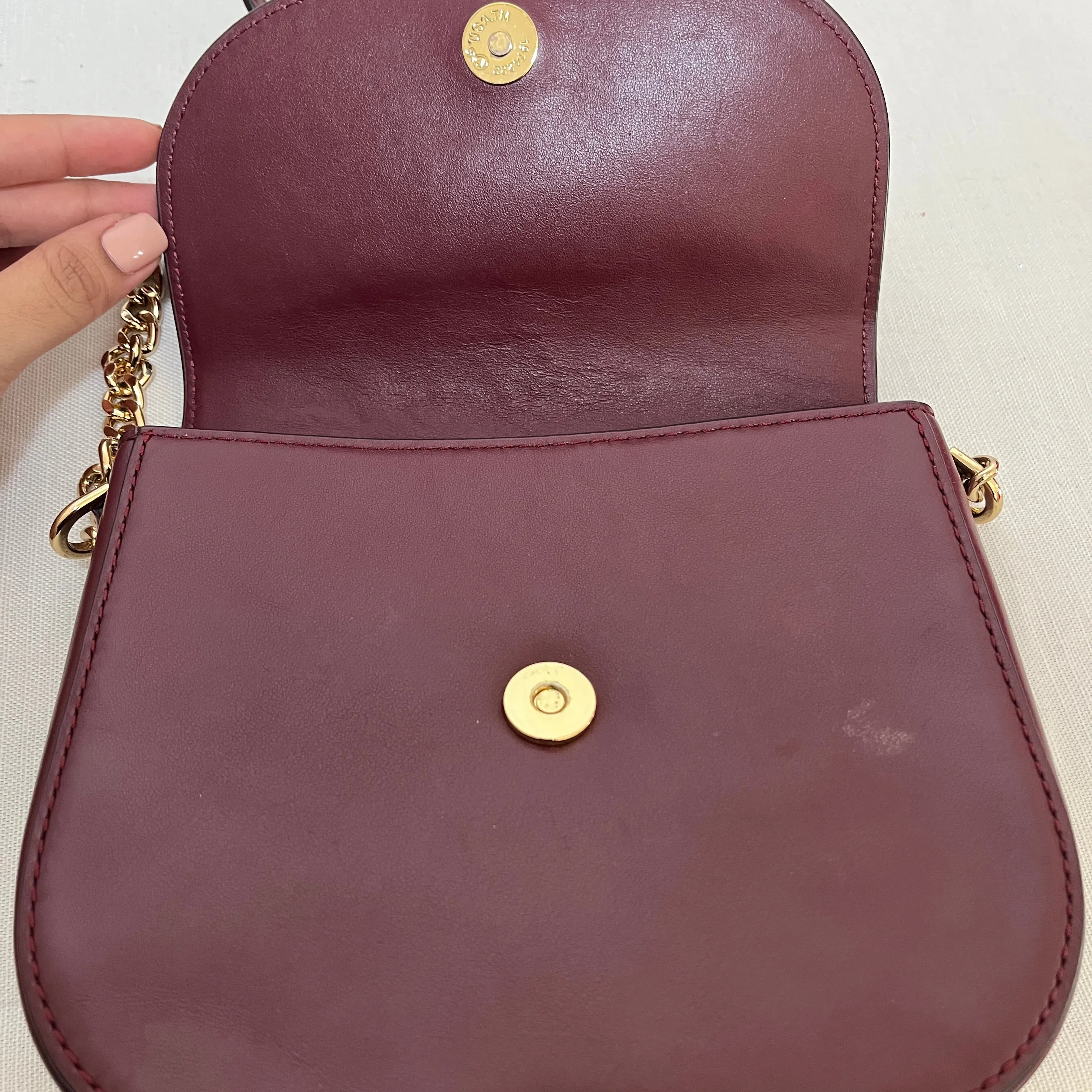 Michael Kors Maroon Suede and Leather Crossbody Bag | Pre Loved |