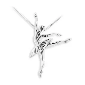 Mikelart Sterling Silver Necklace With Sugar Plum Fairy Pendant