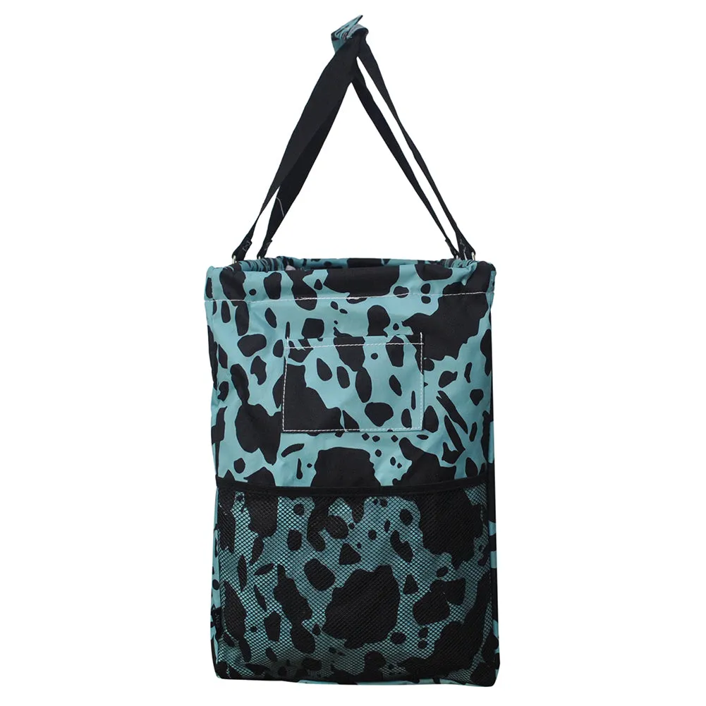 Neon Cow Turquoise NGIL Mega Shopping Utility Tote Bag