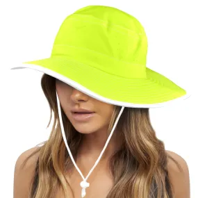 NEON GREEN Wide Brim Bucket Hat