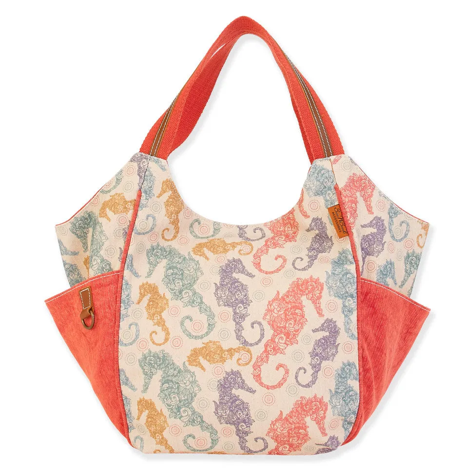 Samara Canvas Seahorse Scoop Tote