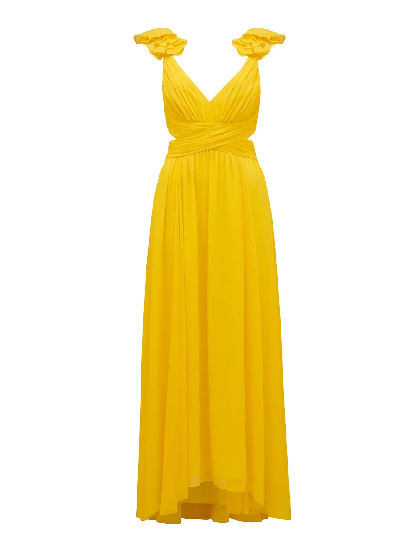 Selena Ruffle Shoulder Maxi Dress