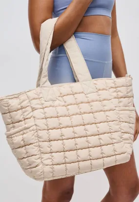 Sol & Selene - Dreamer Nylon Quilted Tote Cream