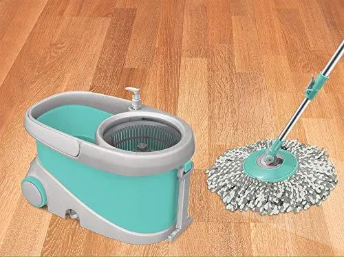 Spotzero By Milton Wave Spin Mop, Aqua Green