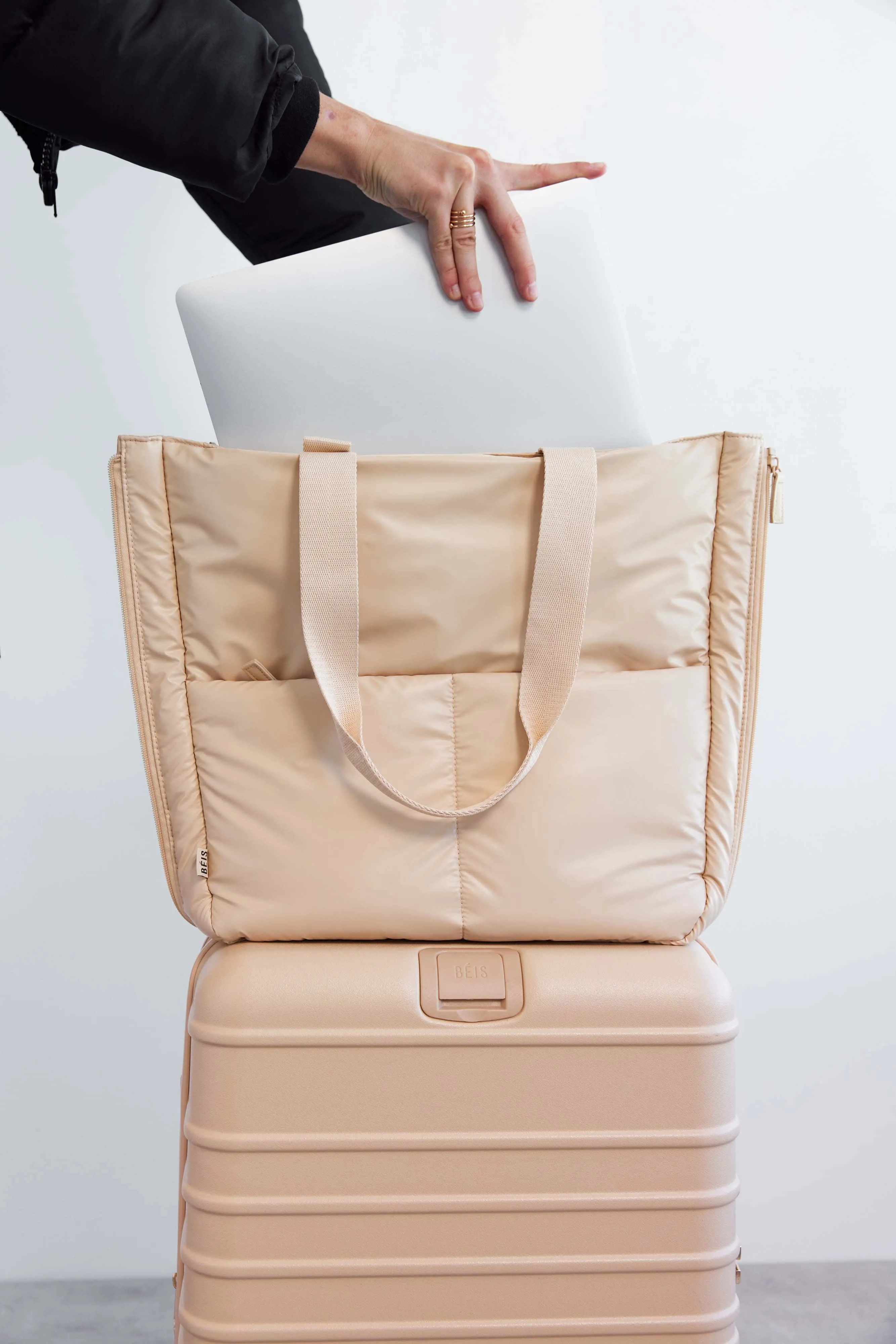 The Expandable Tote in Beige