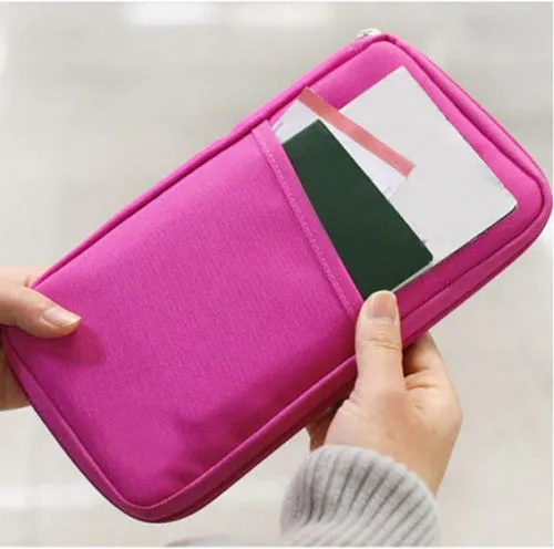 Travel Wallet Passport Credit ID Card Holder Organizer Cash Holder Document Bag Multifunction Purse Travel Pack Clutch Mujer