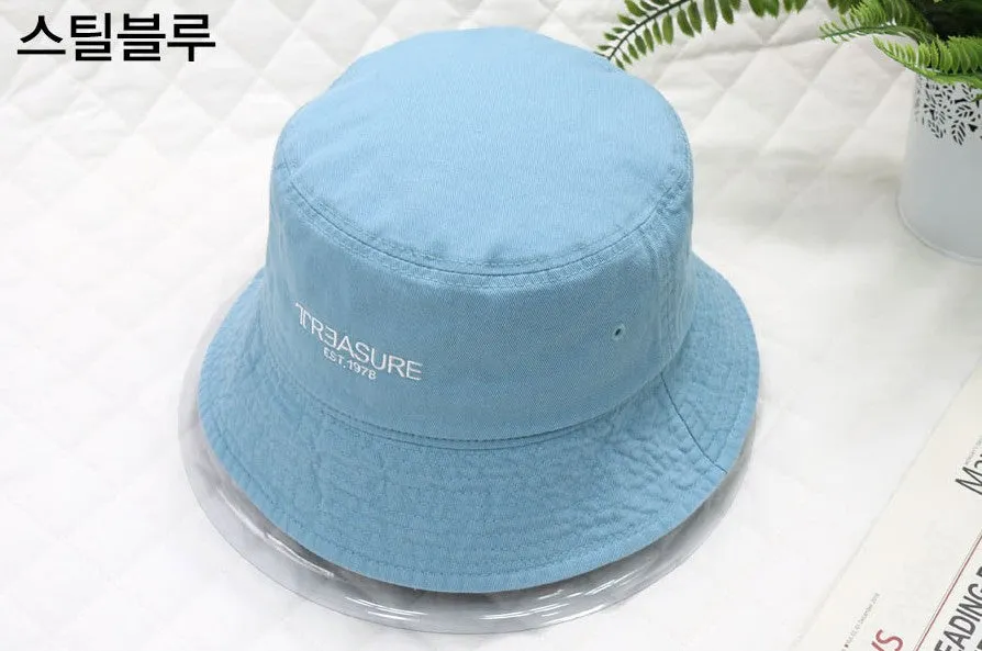 Treasure Embroidery Bucket Hats Unisex Casual Vintage Korean Kpop Fashion Accessory